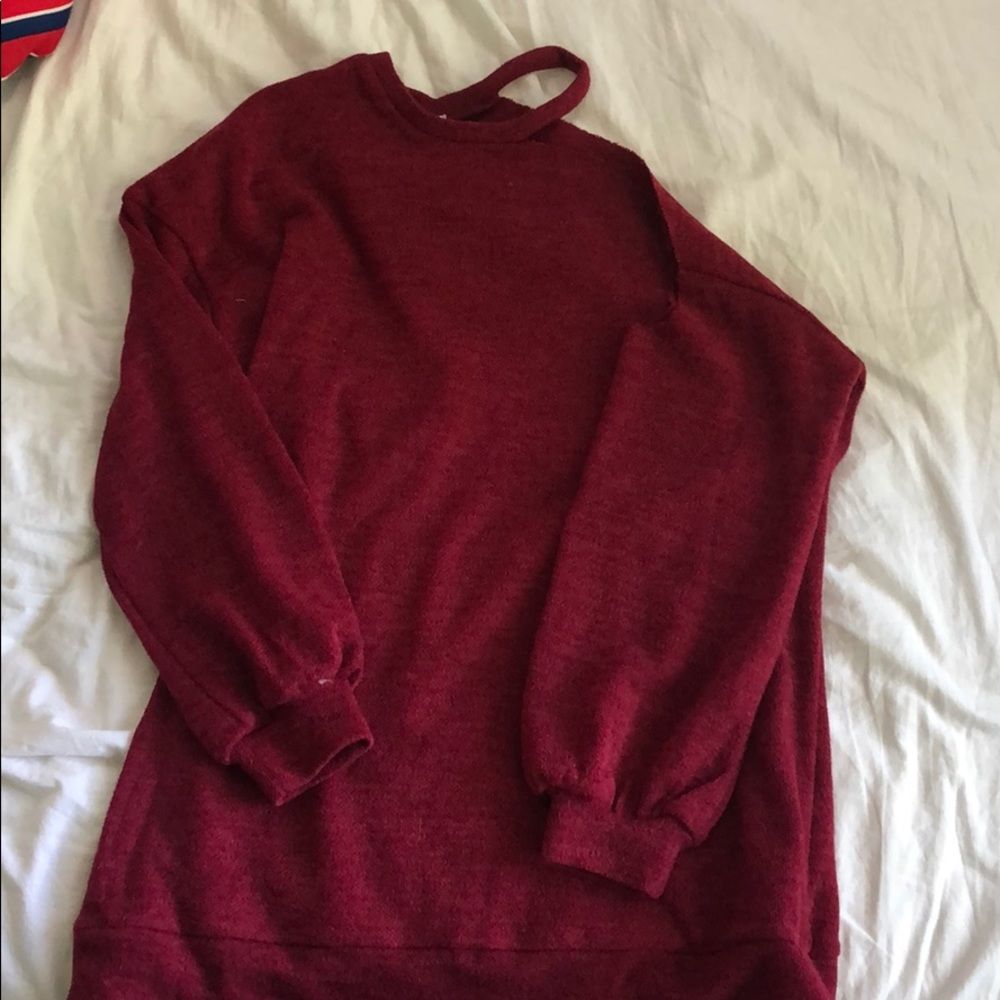 Tobi rugged shoulder sweater dress
